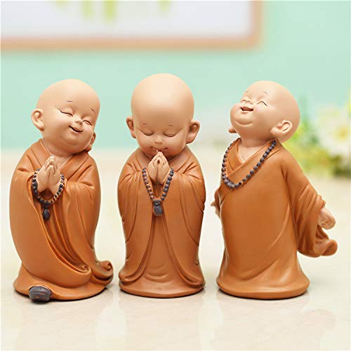 Set of 3 Standing Monks Peaceful Monks