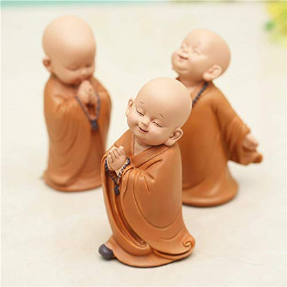 Set of 3 Standing Monks Peaceful Monks