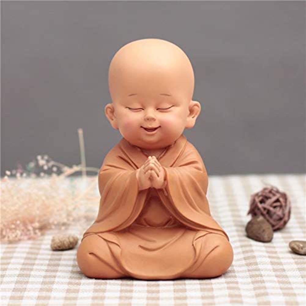Little Monk Sculpture Resin Hand-Carved Buddha Statue Set of 3