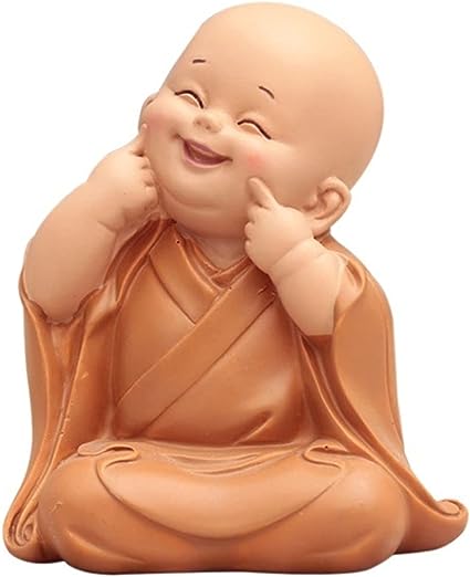 Little Monk Sculpture Ornaments Chinese Style Resin Hand-carved Small Buddha Statue (Set of 3)