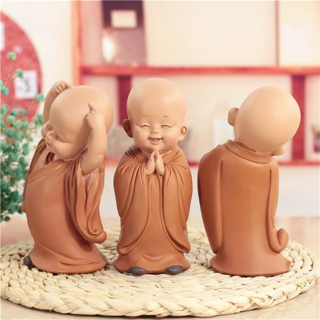 Little Monk Sculpture Ornaments Chinese Style Resin Hand-carved